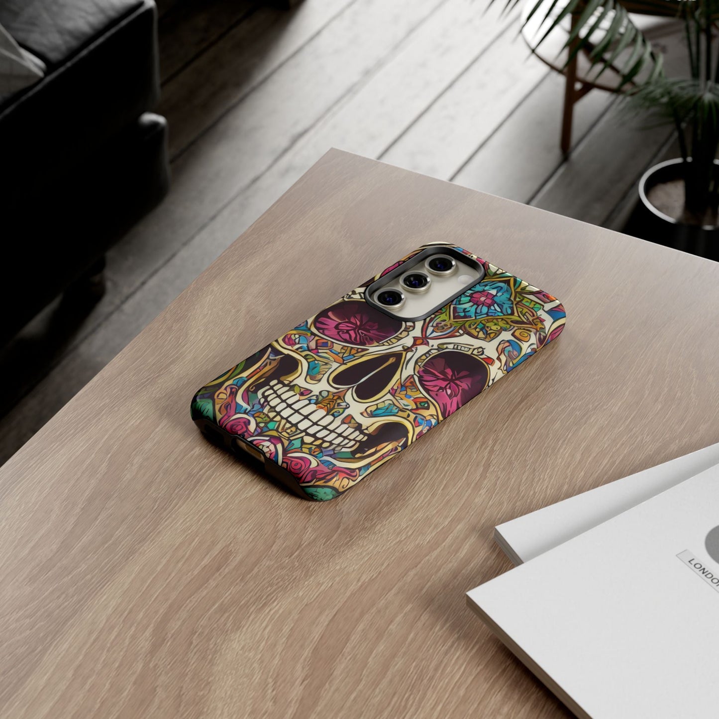 Colorful Sugar Skull Tough Phone Case