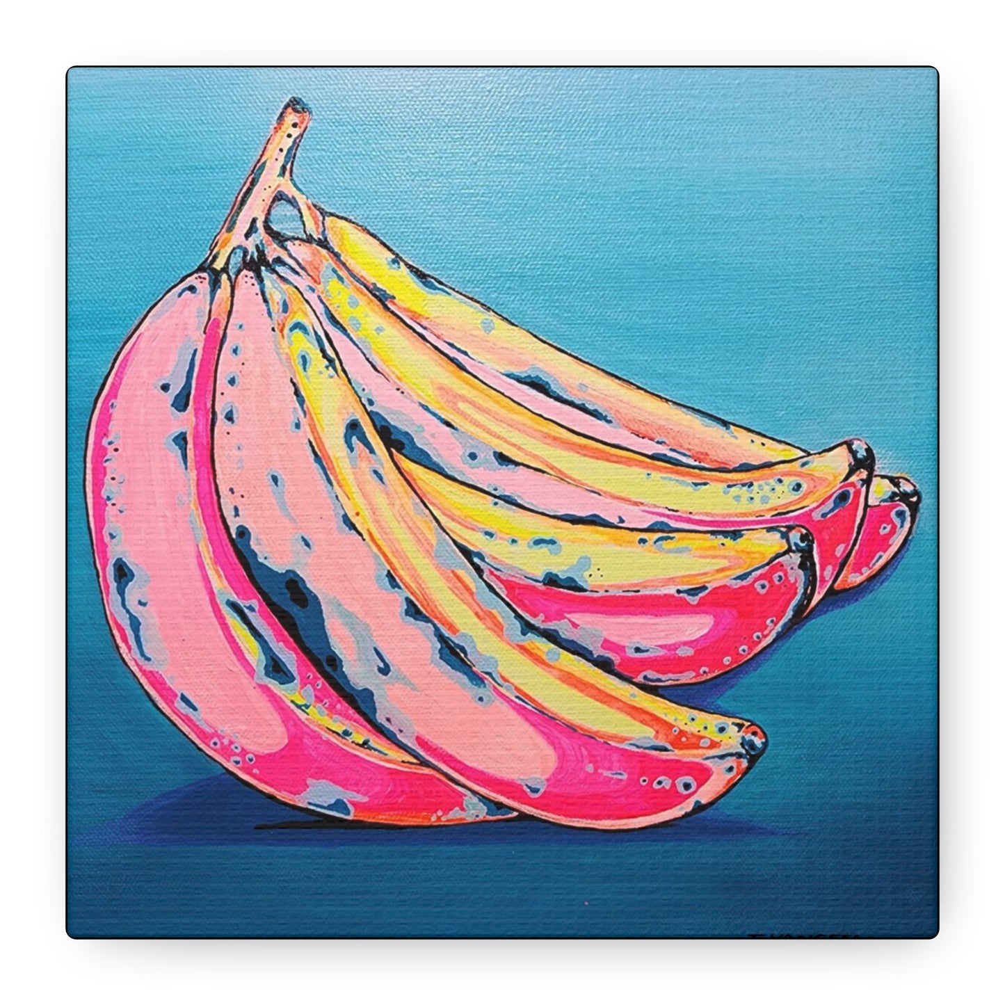 Neon Banana Canvas Art Print, Home Decor, Original Artist Design