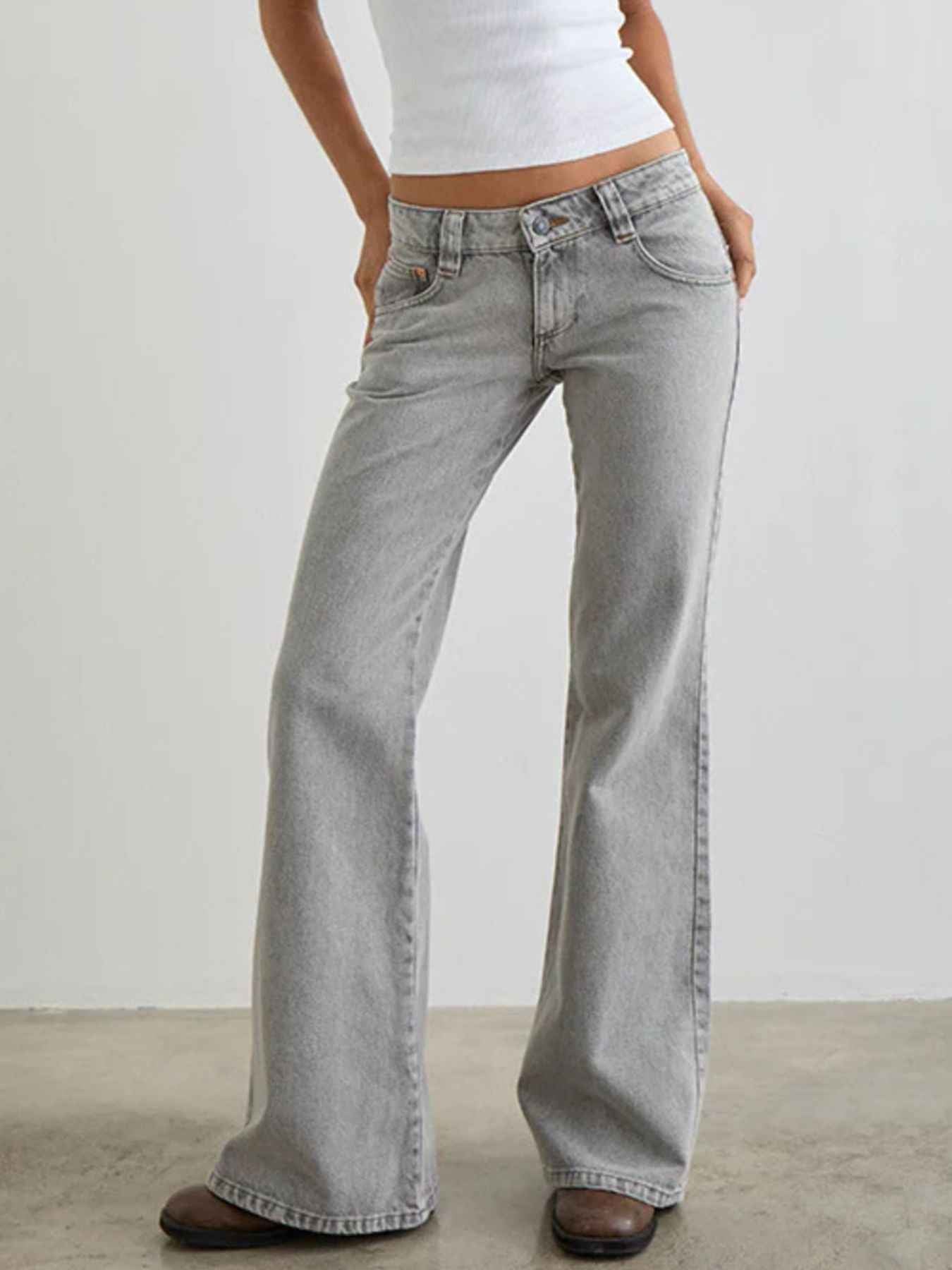 Low Rise Flare Leg Jeans
