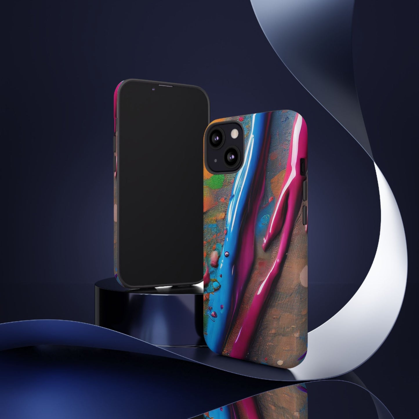 Colorful Artistic Paint Splatter Tough Phone Case