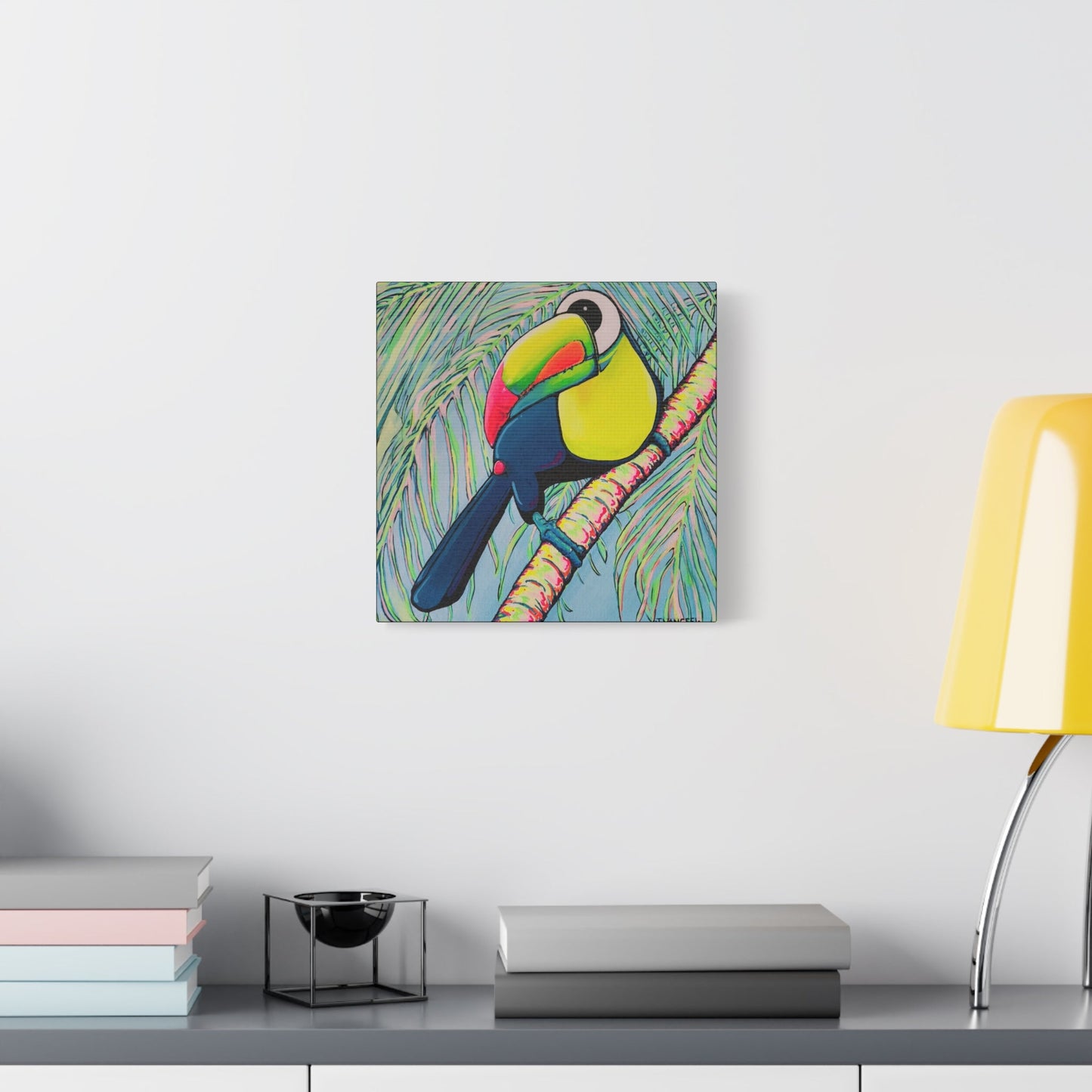 Cyclops Toucan Original Canvas Art Print, Bird Art, Tropical Vibes