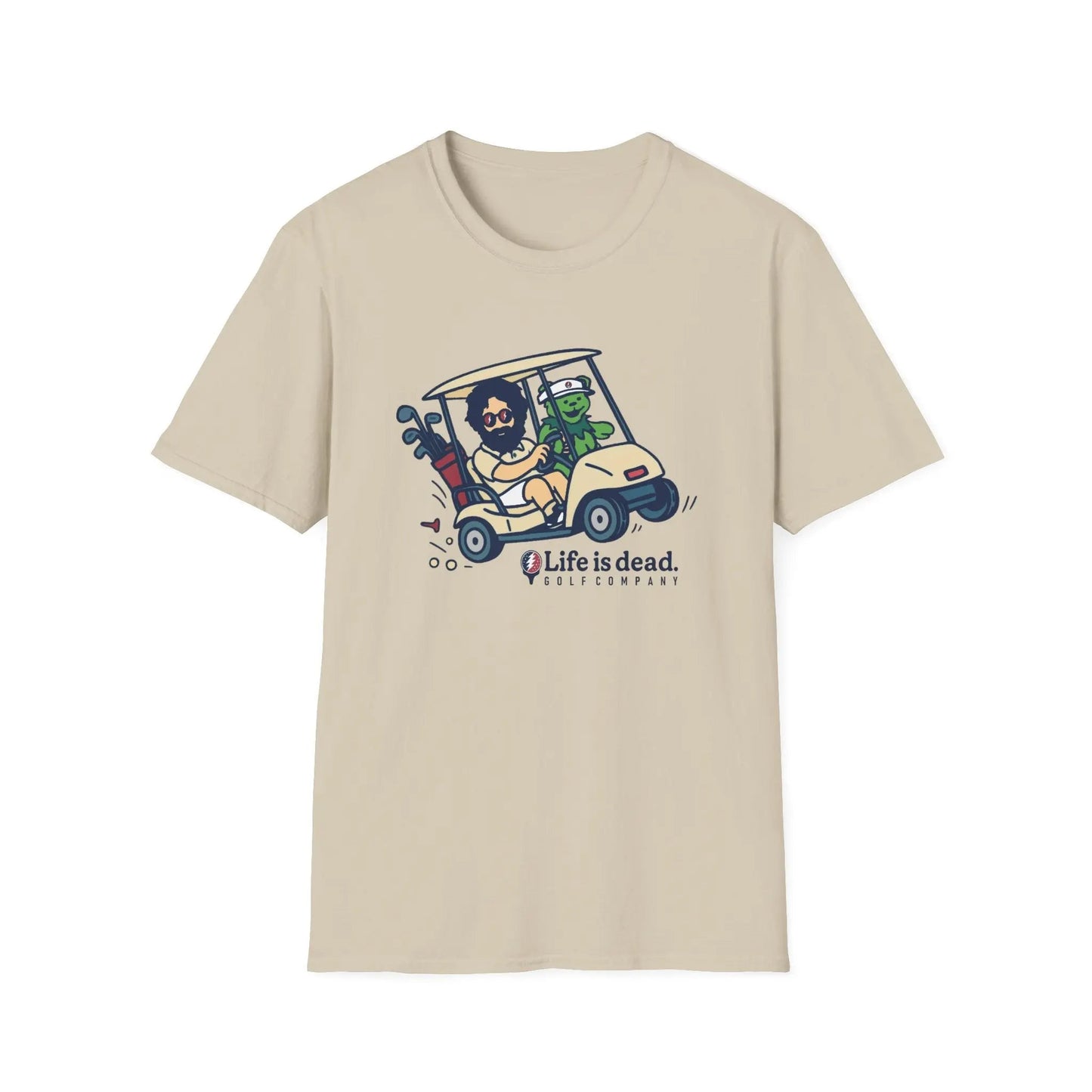 Joy Ridin' Jerry and The Bear - Life is dead.® Golf Company Grateful Dead T-Shirt