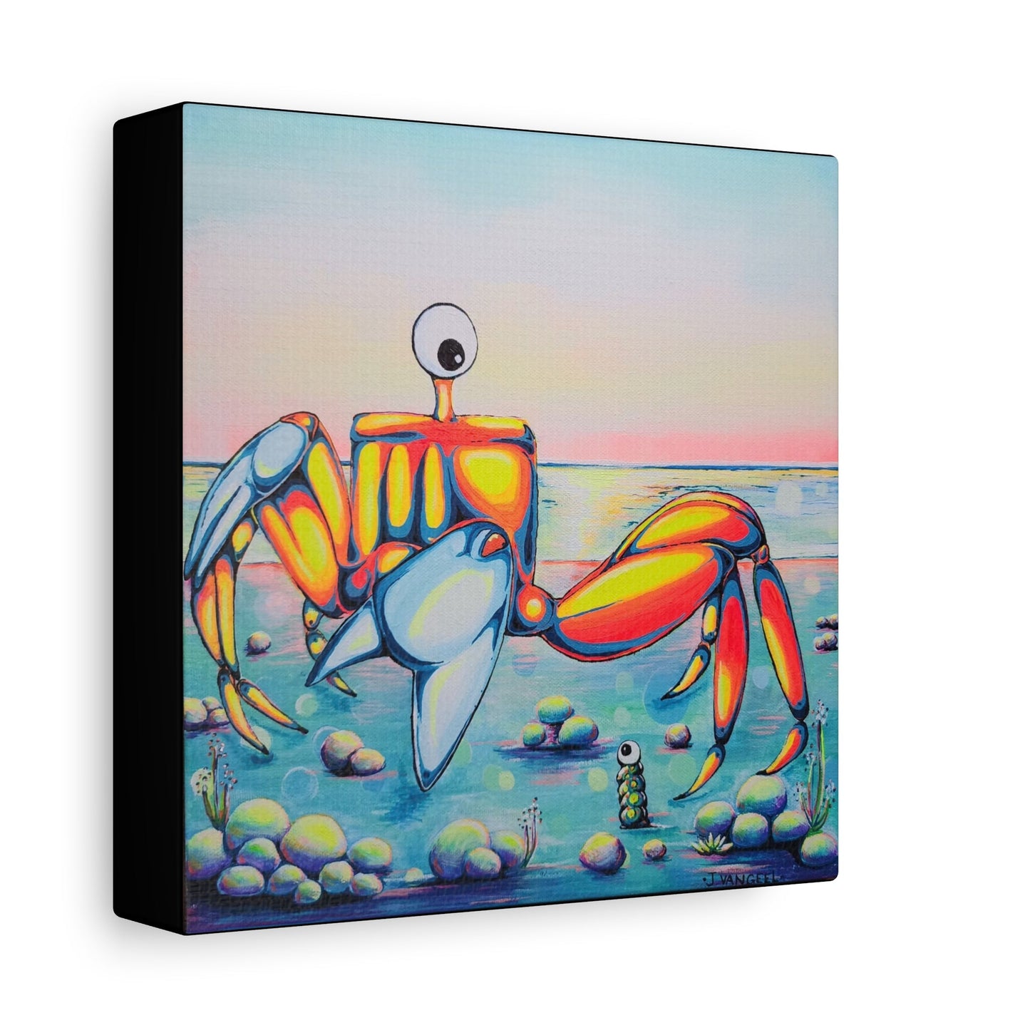 Cyclops Crab Original Canvas Art Print, Gift, Ocean Wall Art, Unique, Coastal Home Decor