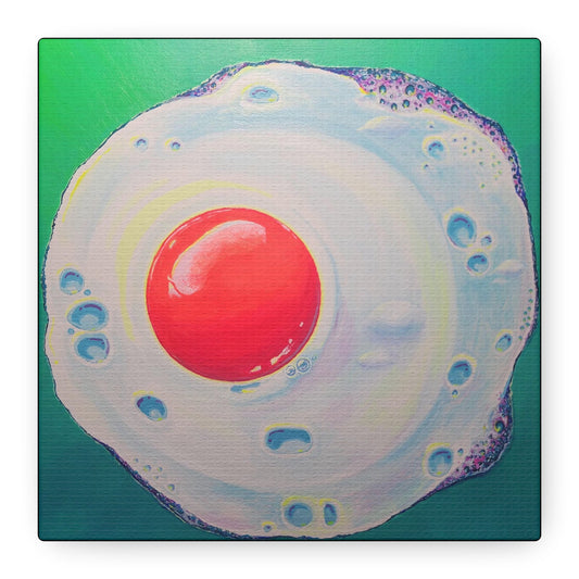 Neon Fried Egg Original Canvas Art Print, Wall Art Decor