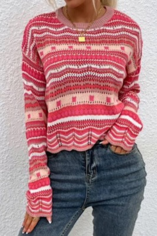 Crochet striped sweater