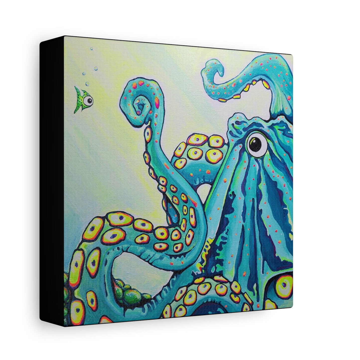 Cyclops Octopus Original Canvas Art Print, Unique Home Decor, Wall Art