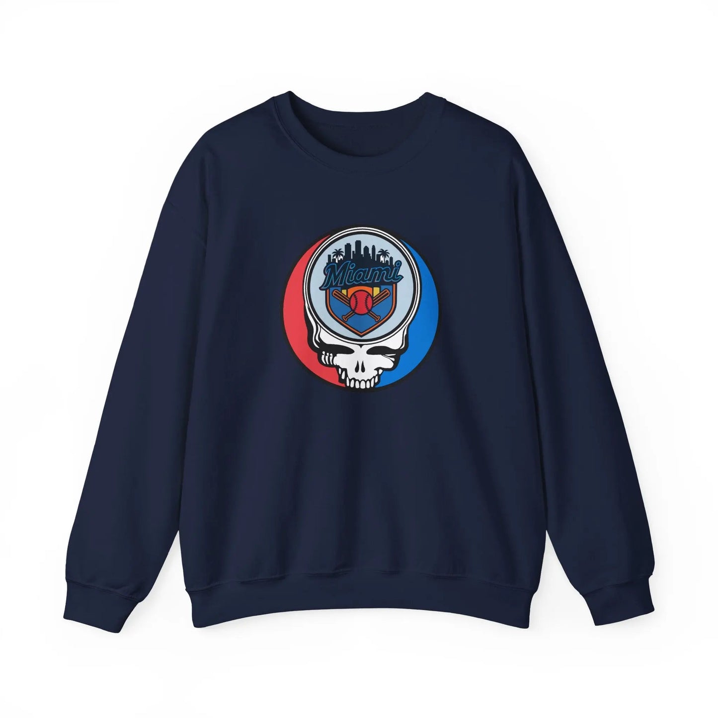 Miami Marlins Original Stealie Grateful Dead Crewneck Grateful Dead Sweatshirt