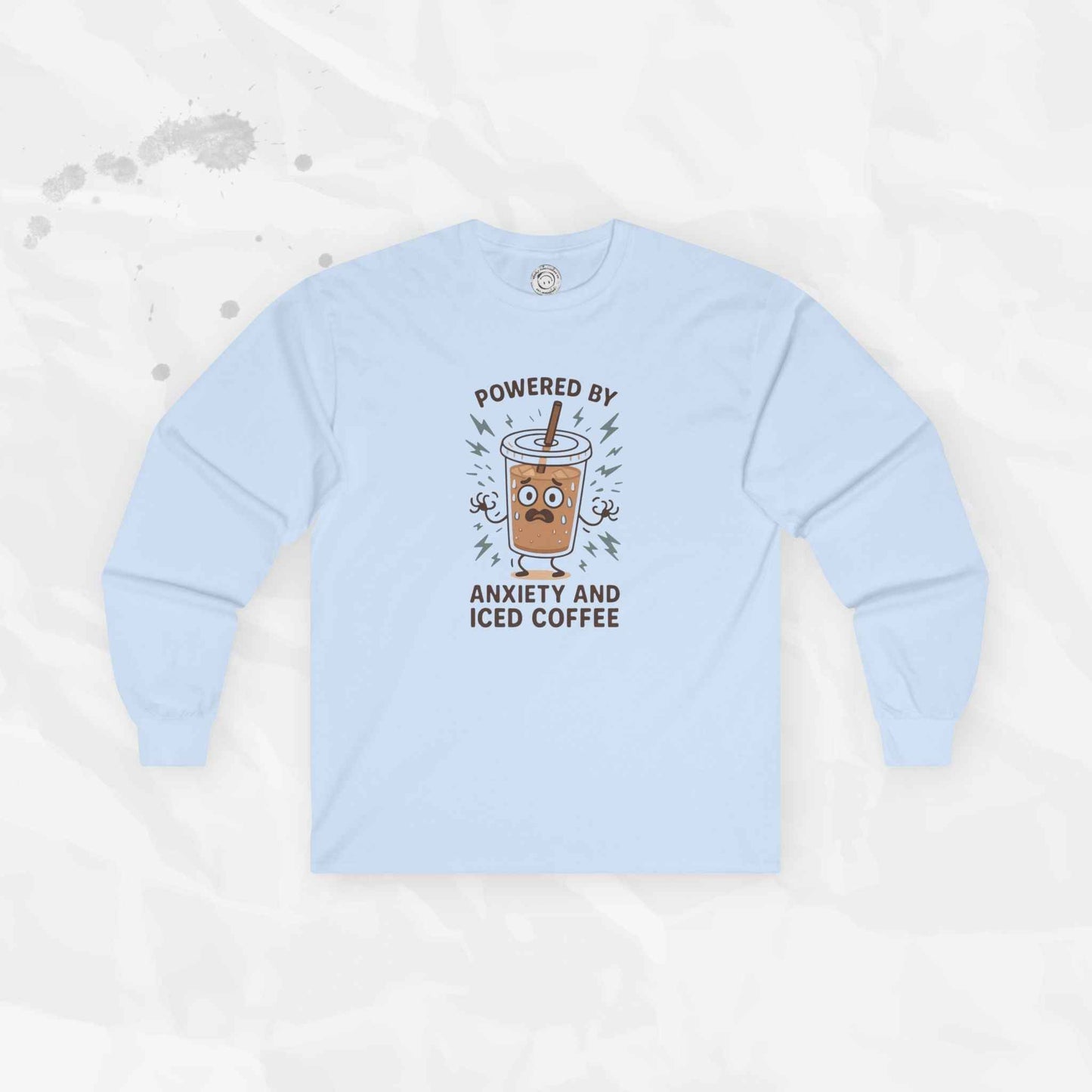 Powered by Anxiety and Iced Coffee - Long Sleeve T-Shirt
