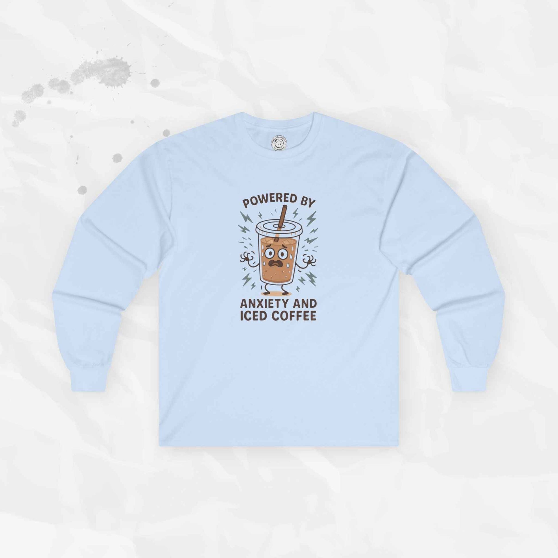 Powered by Anxiety and Iced Coffee - Long Sleeve T-Shirt