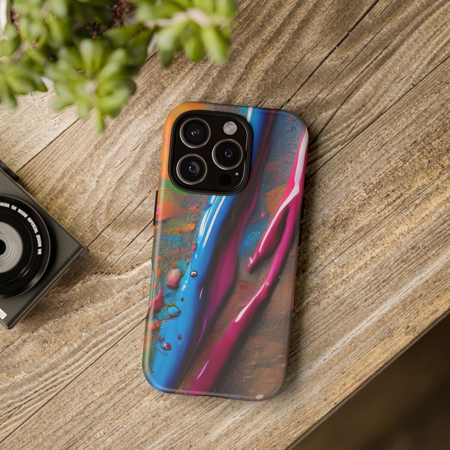 Colorful Artistic Paint Splatter Tough Phone Case