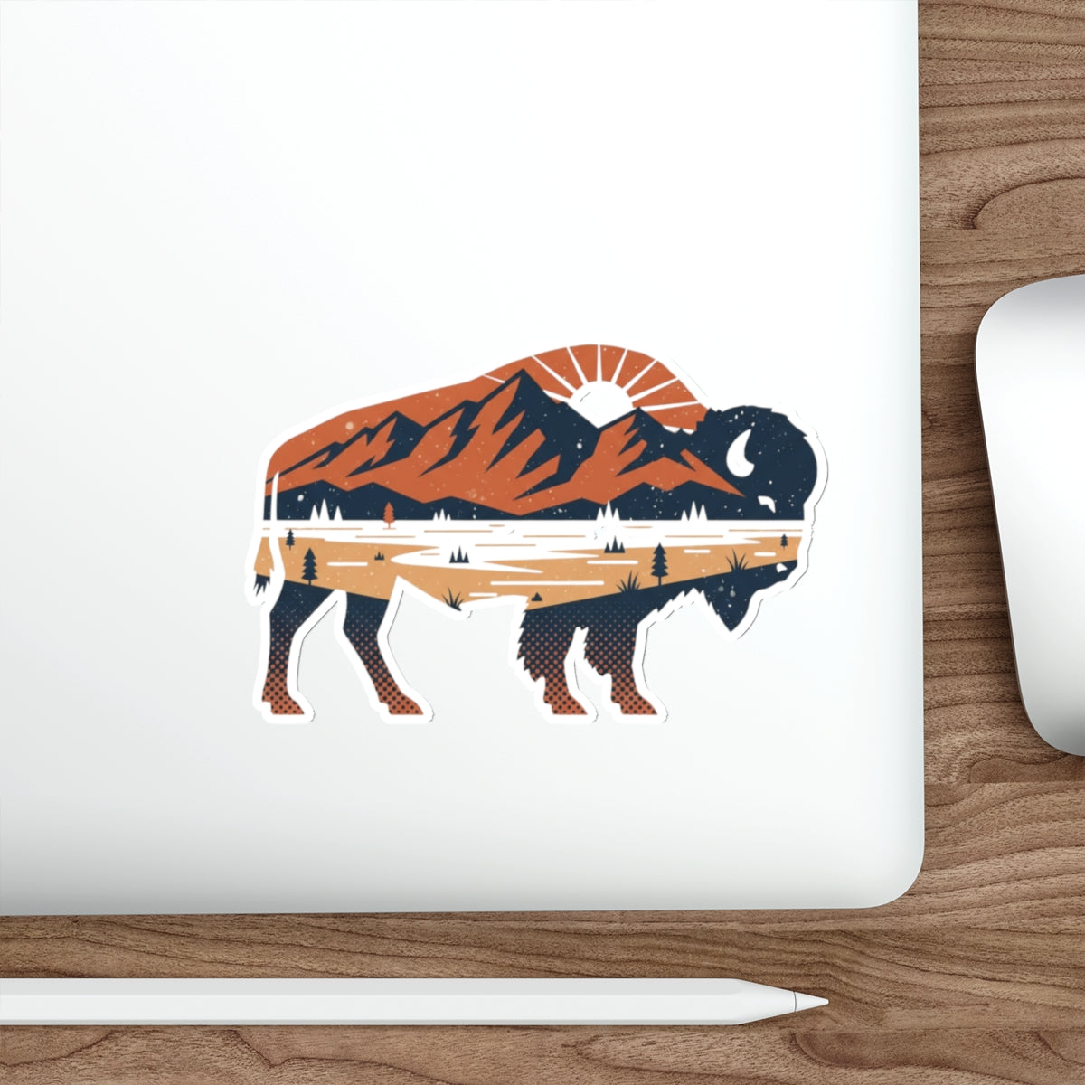 Bison Landscape Die-Cut Sticker