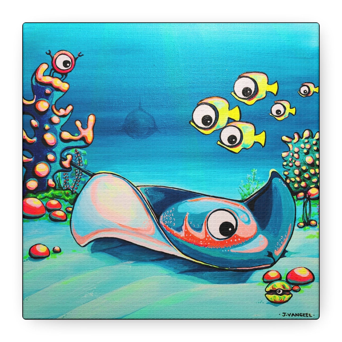 Cyclops Stingray Canvas Print, Original Artist Design, Home Decor Wall Art