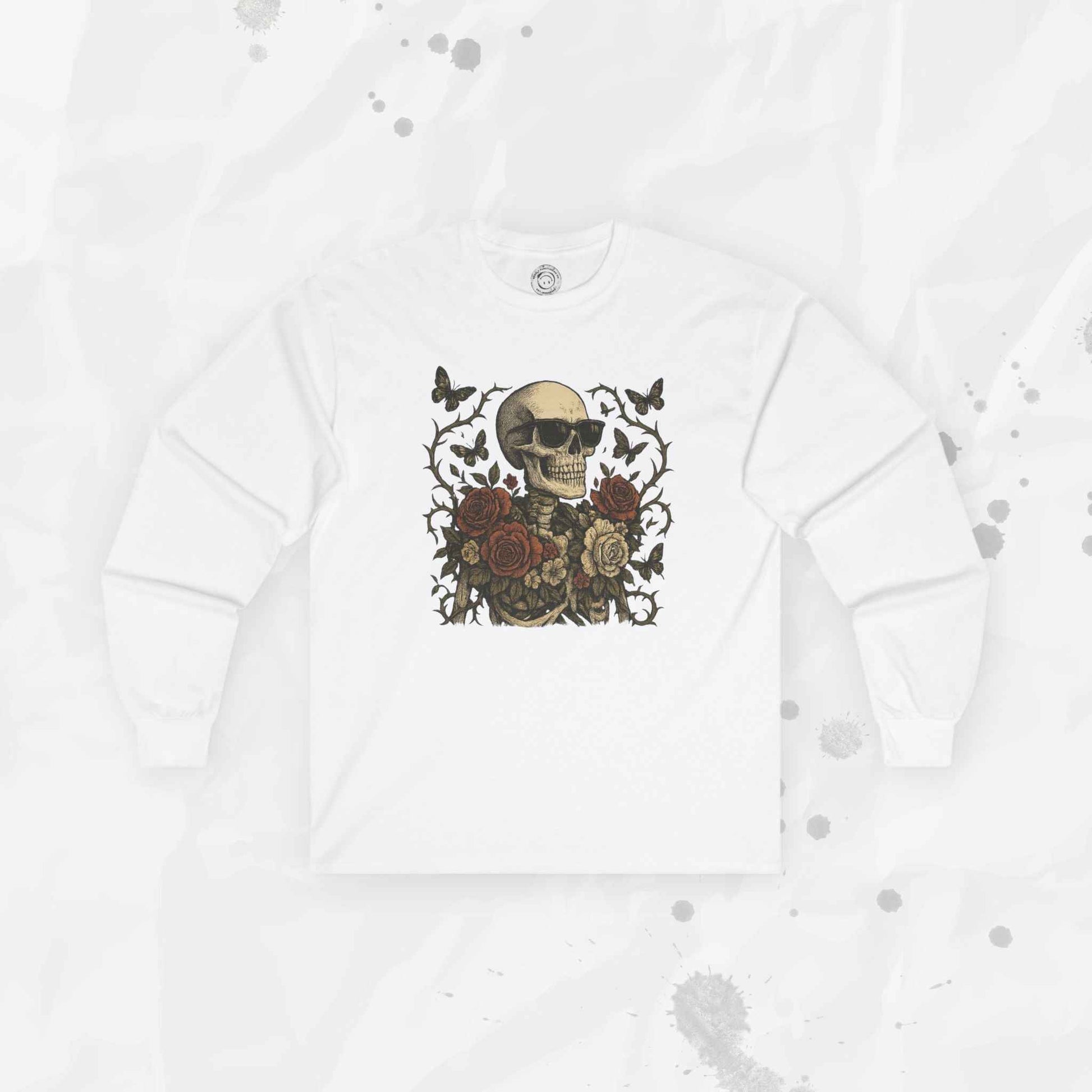 Floral Skull Garden - Long Sleeve T-Shirt