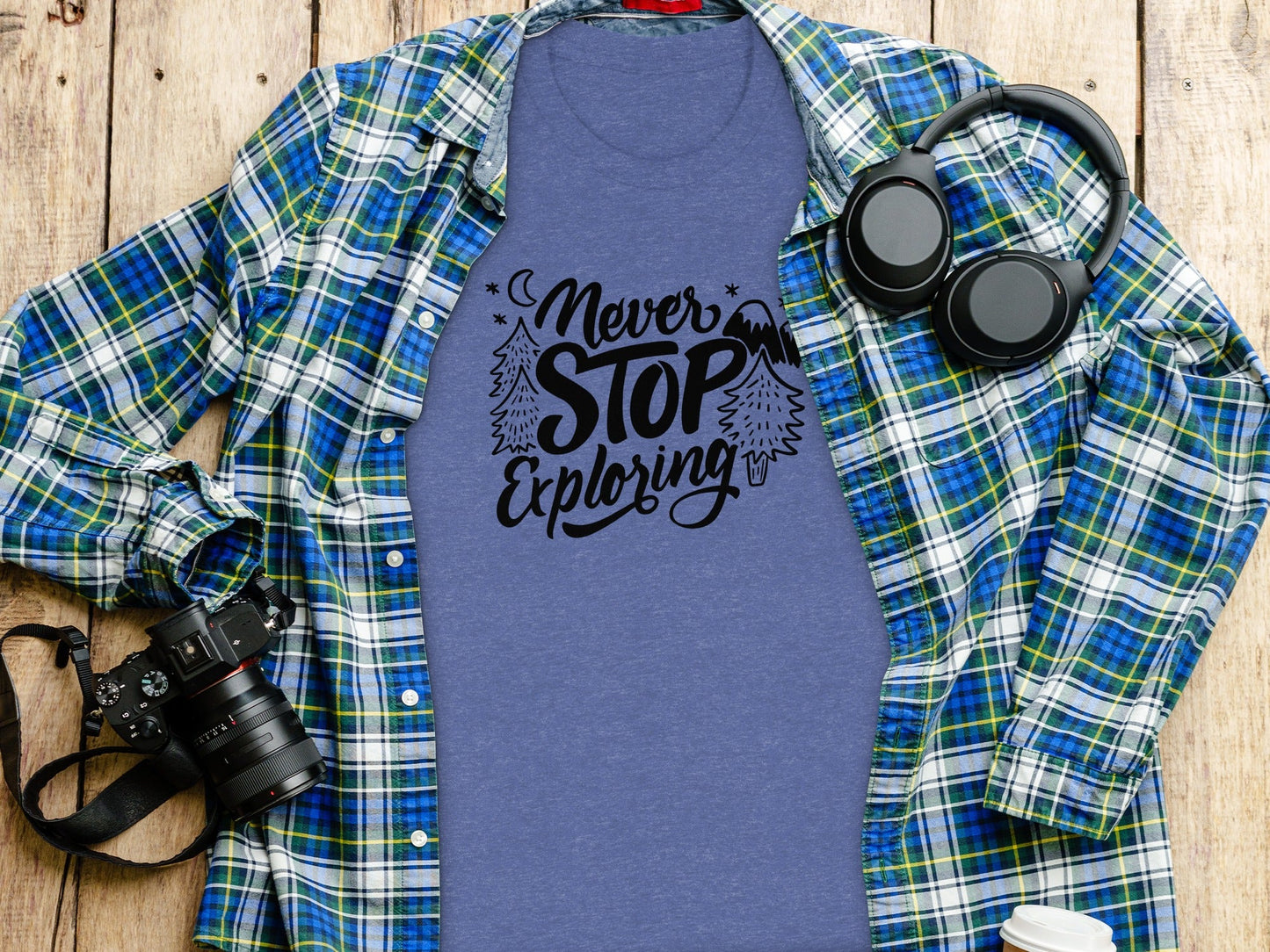 Never Stop Exploring Mountain Adventure Outdoors T-Shirt