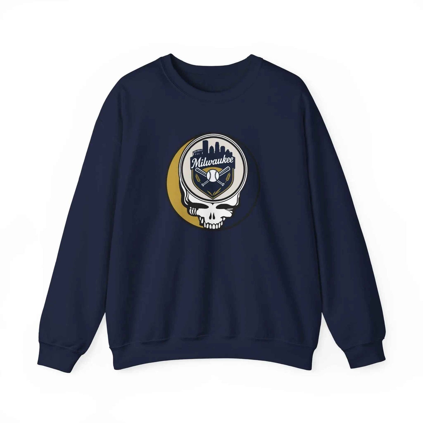 Milwaukee Brewers Original Stealie Grateful Dead Crewneck Grateful Dead Sweatshirt