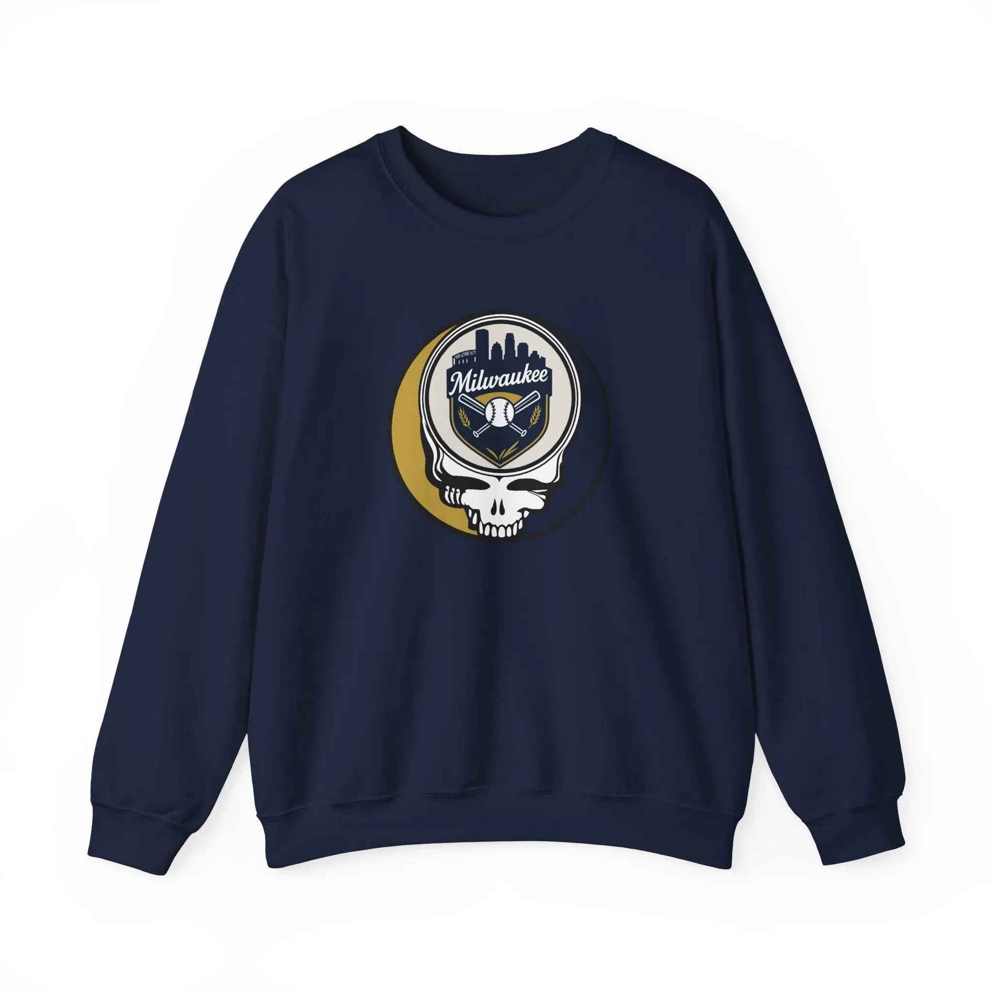 Milwaukee Brewers Original Stealie Grateful Dead Crewneck Grateful Dead Sweatshirt