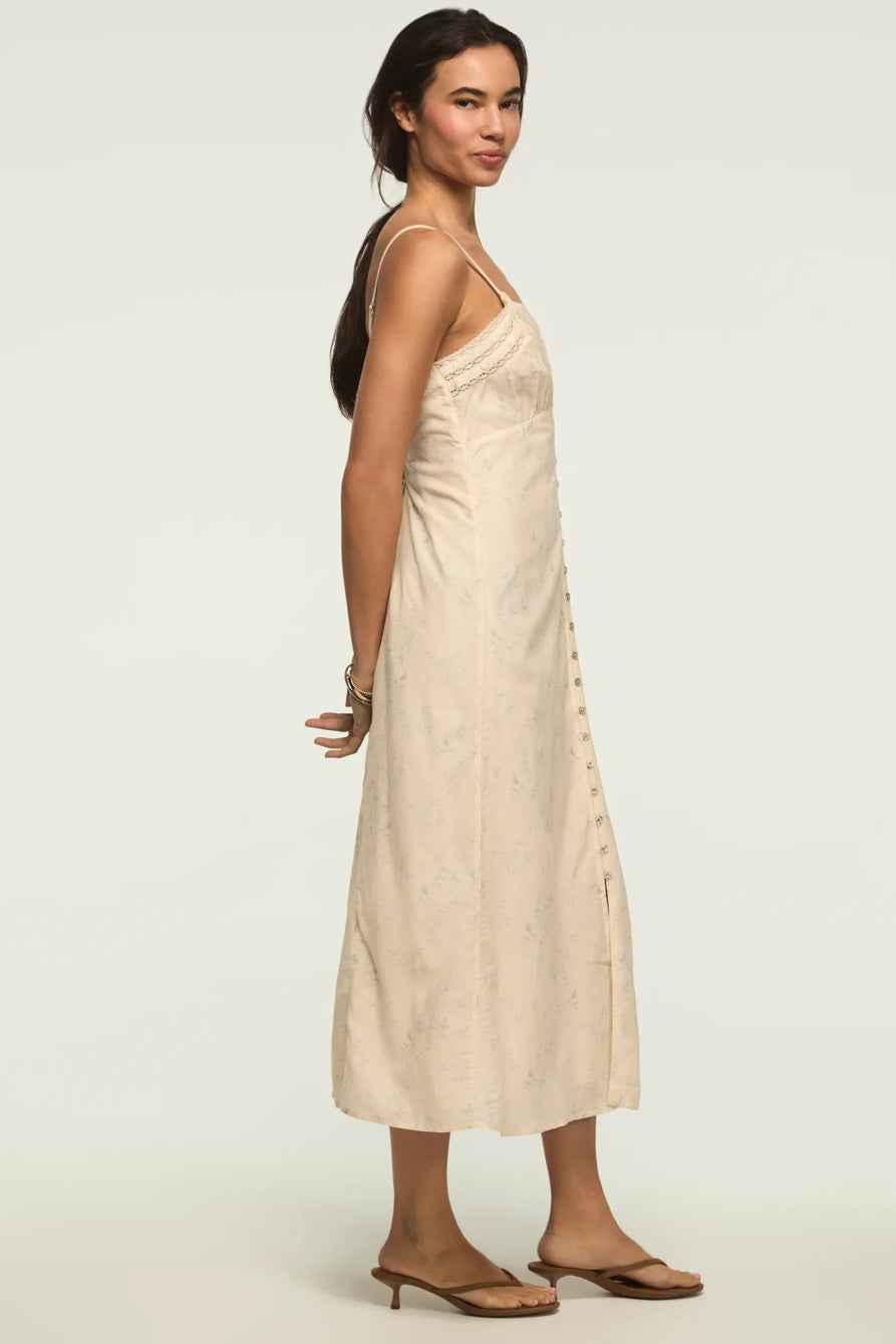 [162484-100] WOMENS LUCKY BRAND FESTIVAL LACE TRIMMED SLIP DRESS - CREAM MULTI