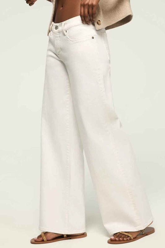 [163103-110] WOMENS LUCKY BRAND MID RISE SWEET WIDE LEG - WHITE LIES WASH