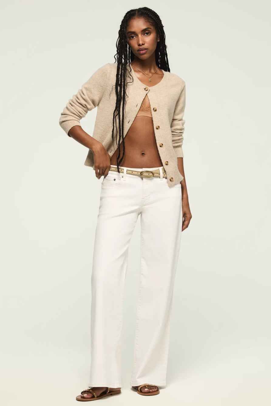 [163103-110] WOMENS LUCKY BRAND MID RISE SWEET WIDE LEG - WHITE LIES WASH