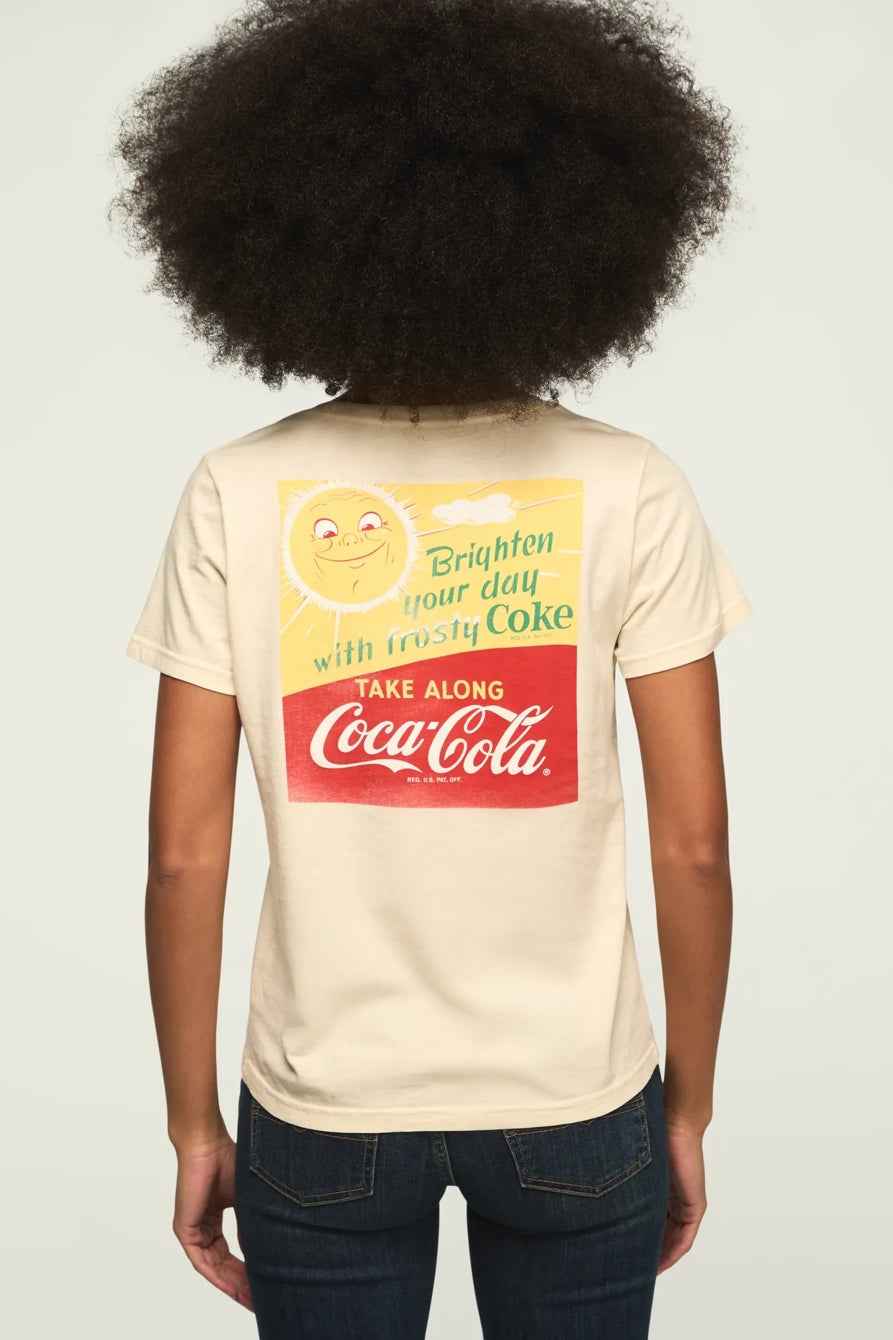 [163130-110] WOMENS LUCKY BRAND COCA COLA BRIGHTEN YOUR DAY CLASSIC CREW