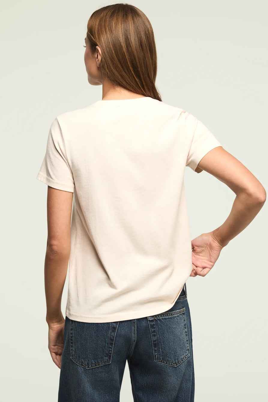 [163158-100] WOMENS LUCKY BRAND DRUMMER QUEEN CLASSIC CREW - VANILLA CREAM