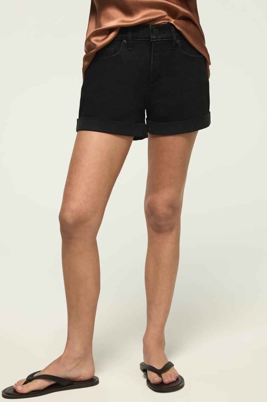 [163332-001] WOMENS LUCKY BRAND MID RISE AVA SHORT - CLEAN BLACK