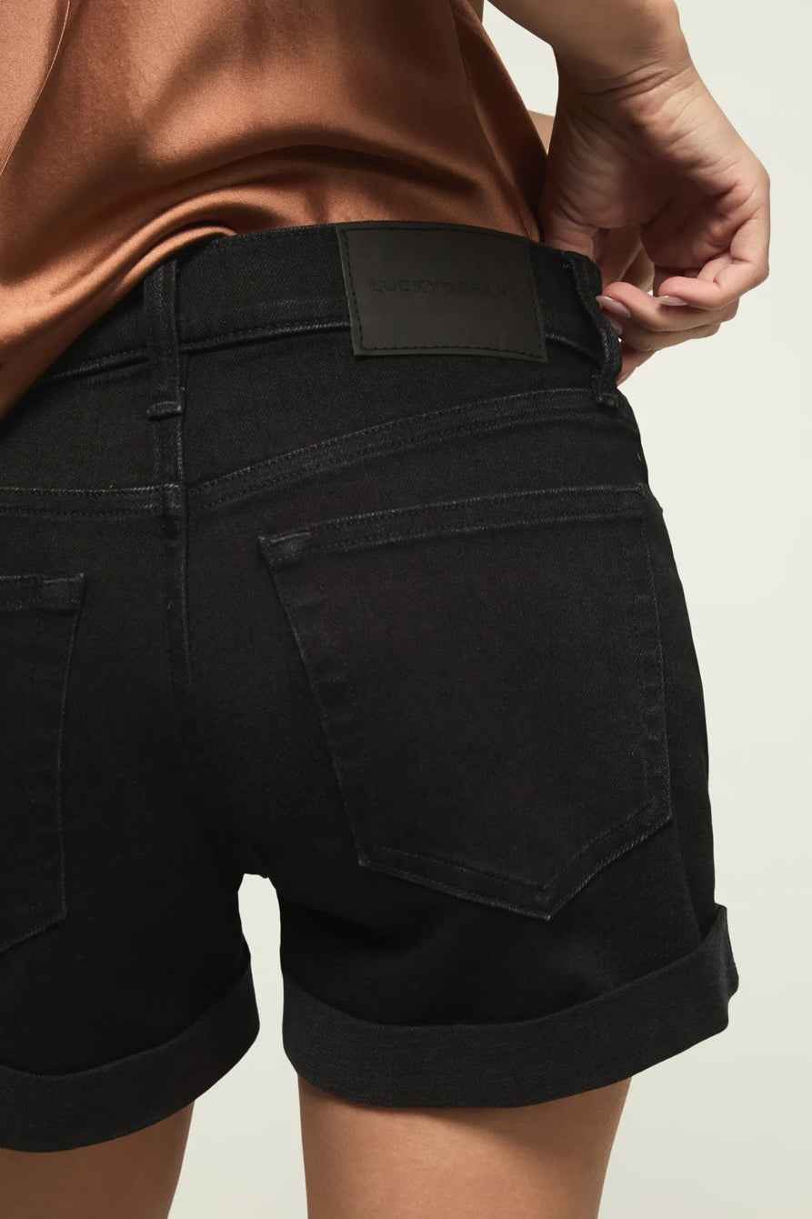 [163332-001] WOMENS LUCKY BRAND MID RISE AVA SHORT - CLEAN BLACK