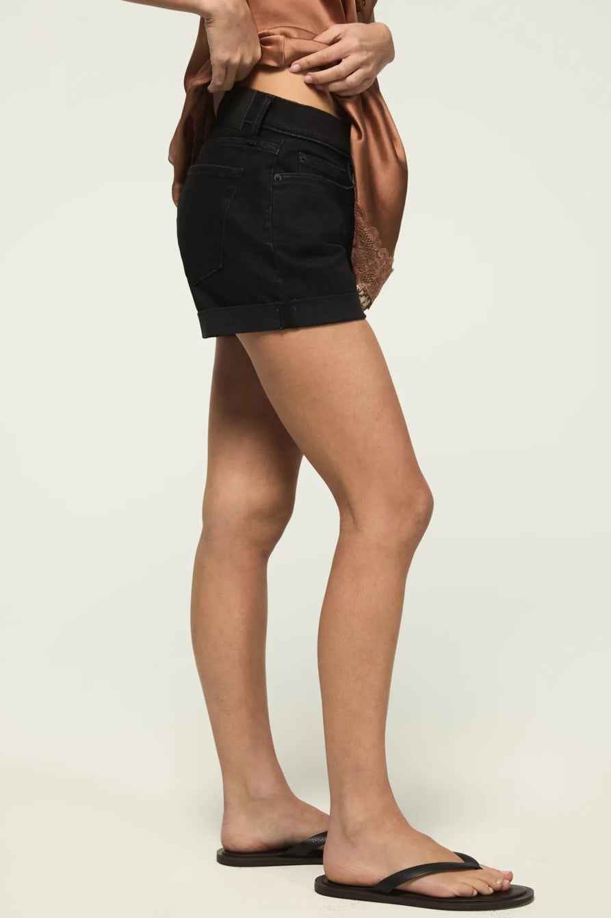 [163332-001] WOMENS LUCKY BRAND MID RISE AVA SHORT - CLEAN BLACK