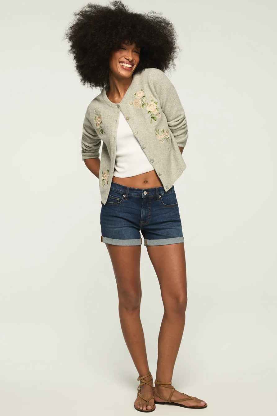 [163333-410] WOMENS LUCKY BRAND MID RISE AVA SHORT - NIGHT CAFE ROLLED WASH