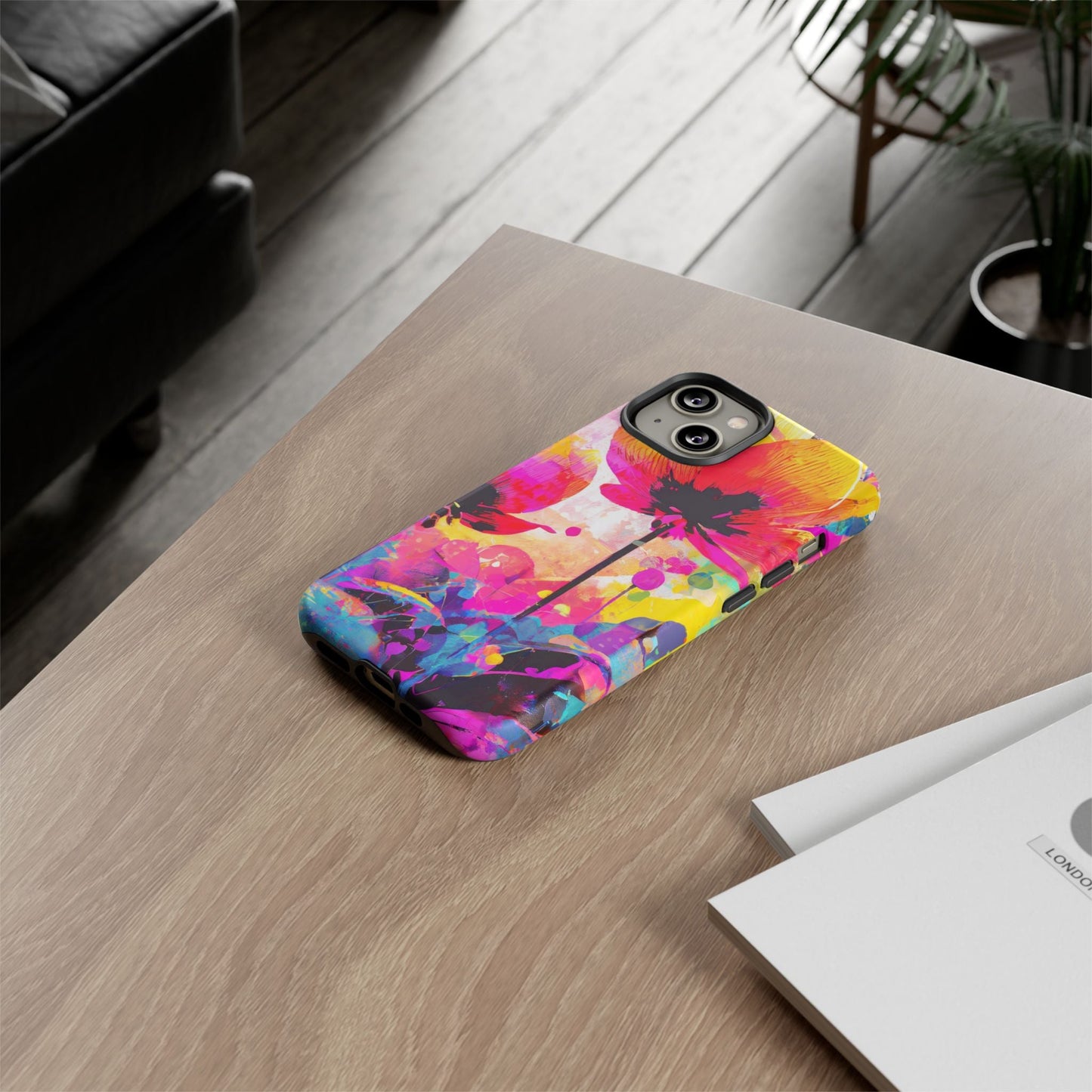 Neon Floral Tough Phone Case