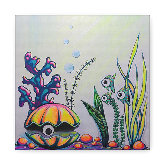Cyclops Clam Original Canvas Art Print, Wall Decor