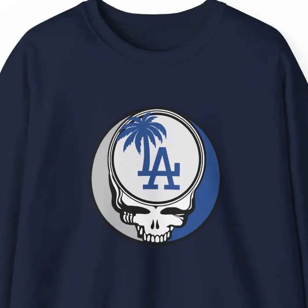 Los Angeles Dodgers Original Stealie Grateful Dead Crewneck Grateful Dead Sweatshirt
