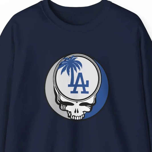 Los Angeles Dodgers Original Stealie Grateful Dead Crewneck Grateful Dead Sweatshirt