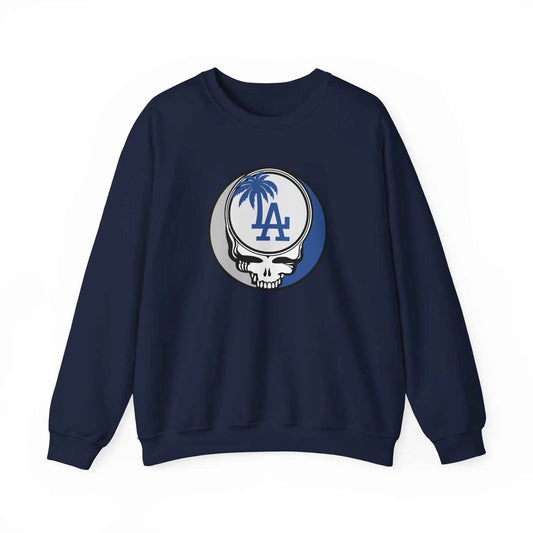 Los Angeles Dodgers Original Stealie Grateful Dead Crewneck Grateful Dead Sweatshirt