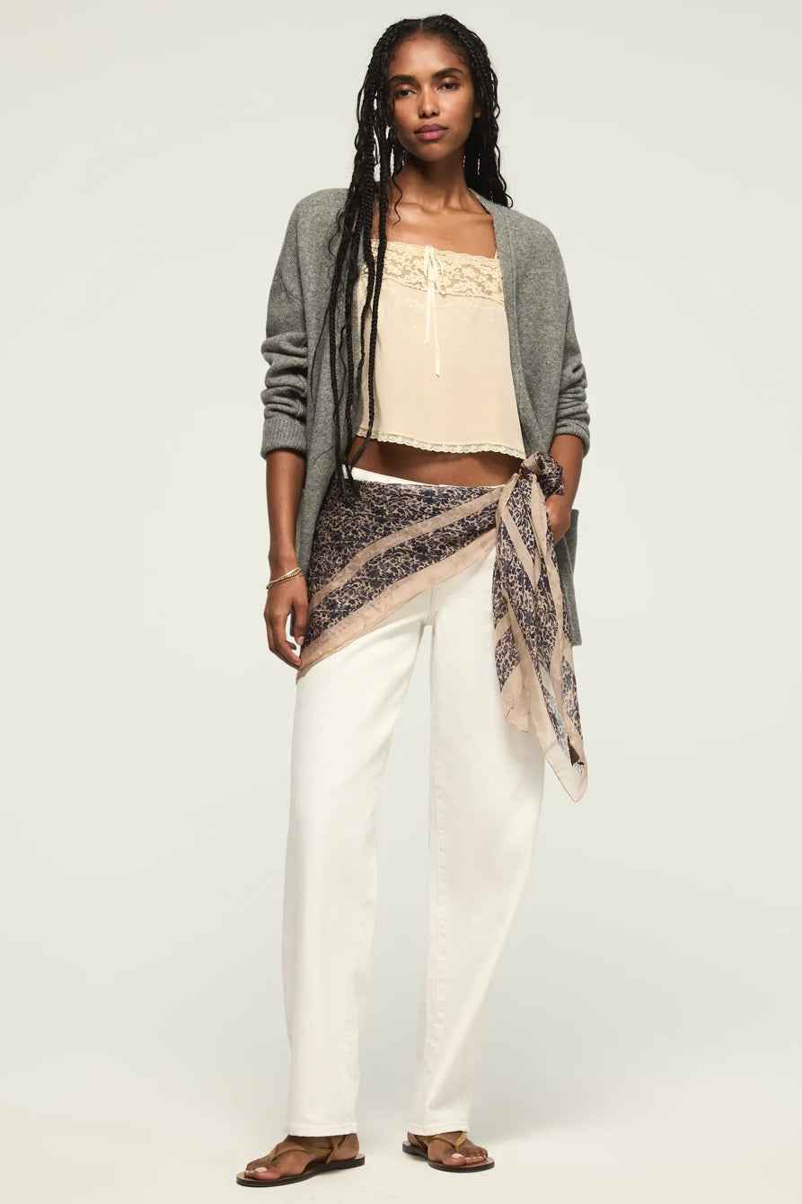 [167389-110] WOMENS LUCKY BRAND THE BAGGY - WHITE LIES WASH