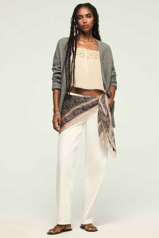 [167389-110] WOMENS LUCKY BRAND THE BAGGY - WHITE LIES WASH