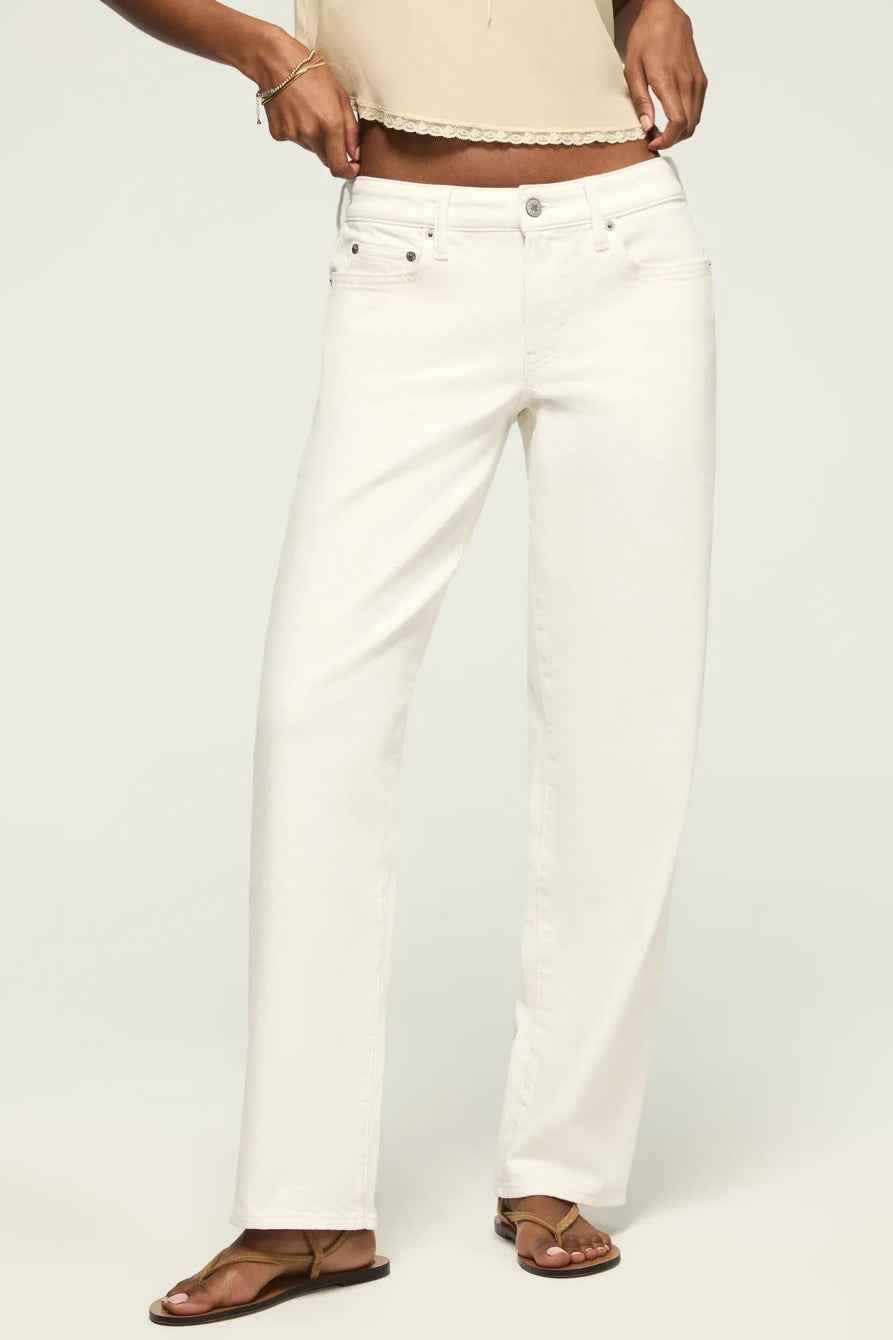 [167389-110] WOMENS LUCKY BRAND THE BAGGY - WHITE LIES WASH