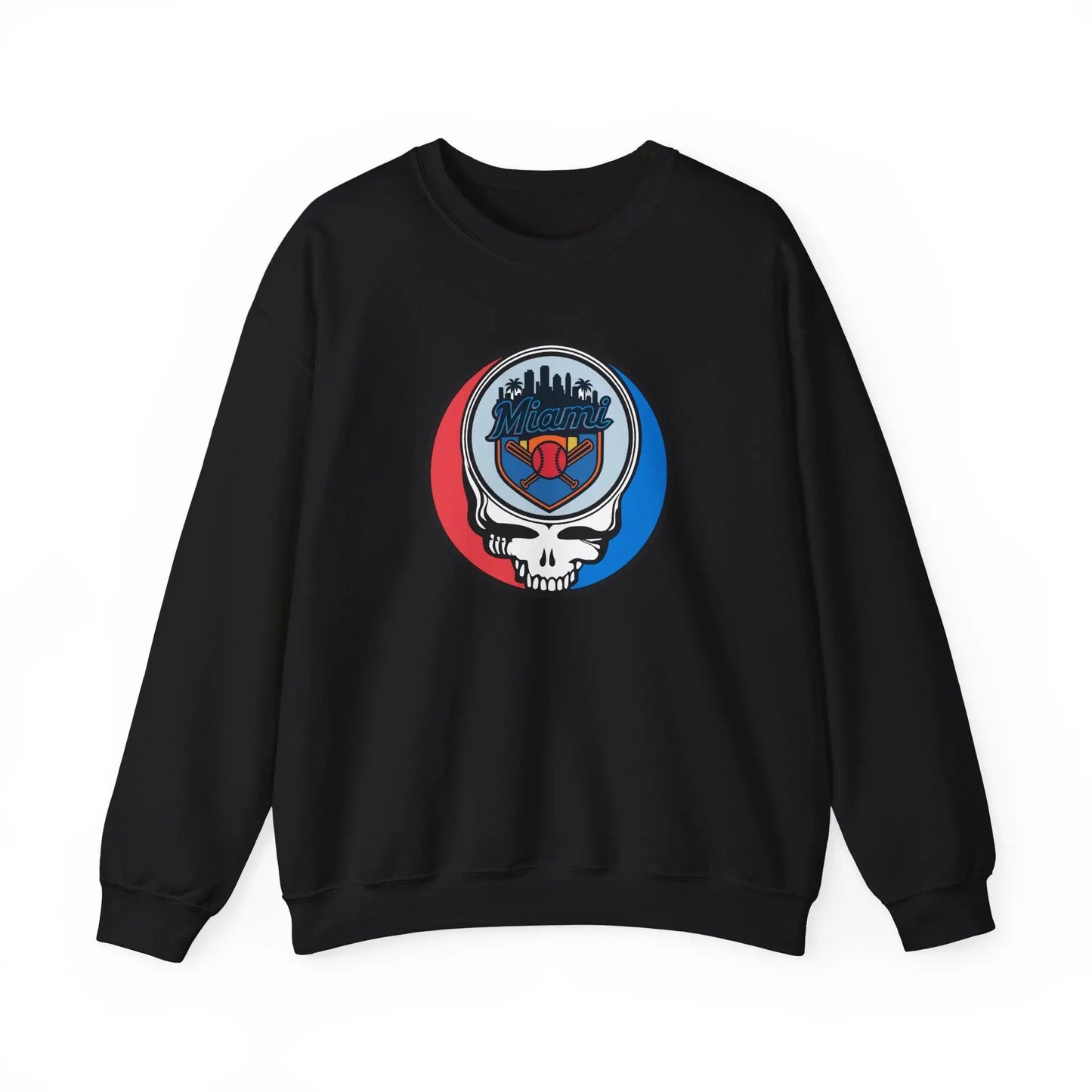 Miami Marlins Original Stealie Grateful Dead Crewneck Grateful Dead Sweatshirt