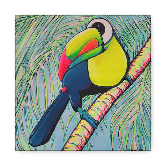 Cyclops Toucan Original Canvas Art Print, Bird Art, Tropical Vibes