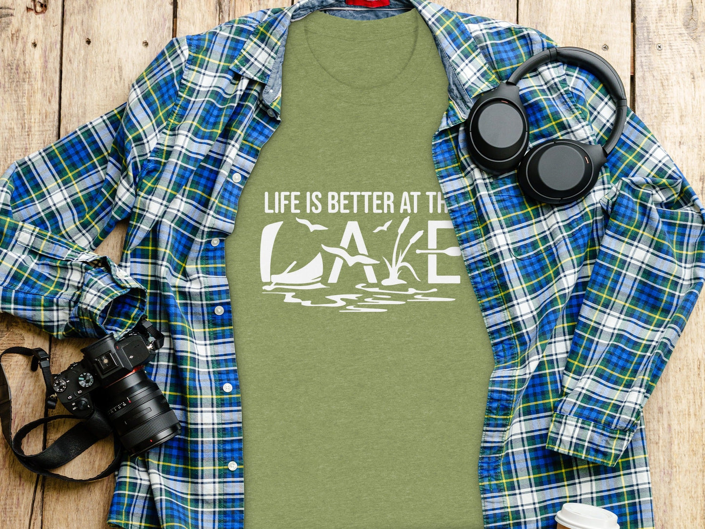 Life Is Better At The Lake Design Graphic Tee T-Shirt