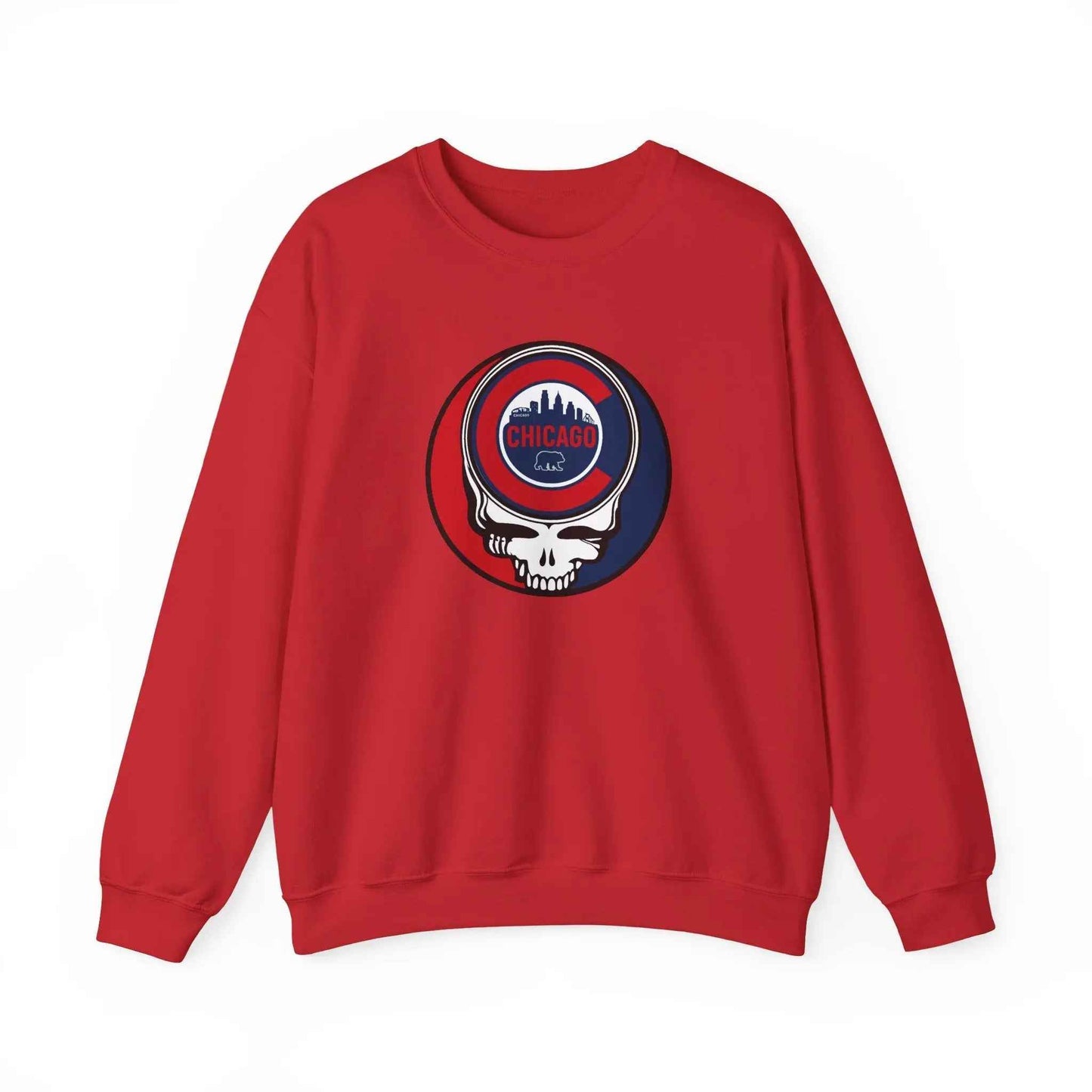 Chicago Cubs Original Stealie Grateful Dead Crewneck Grateful Dead Sweatshirt