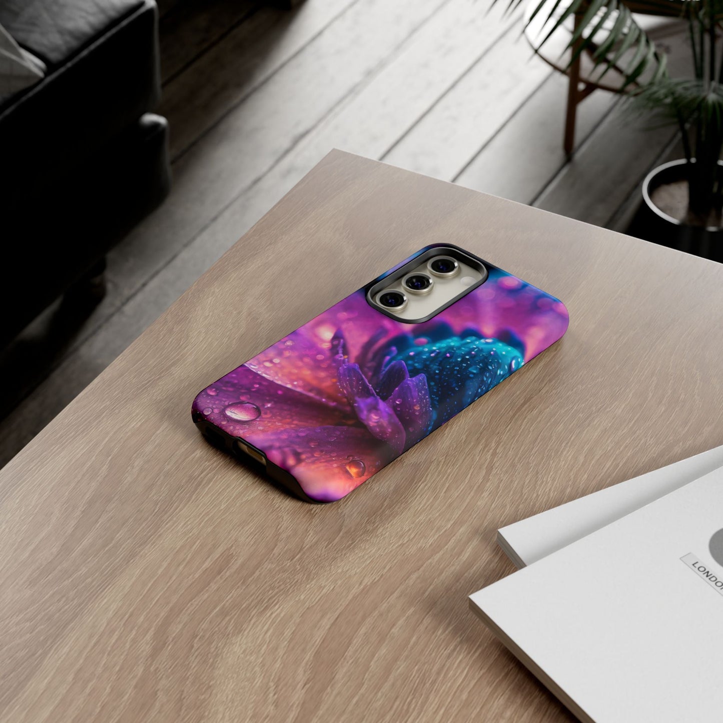 Vibrant Blue And Purple Flower Tough Phone Case