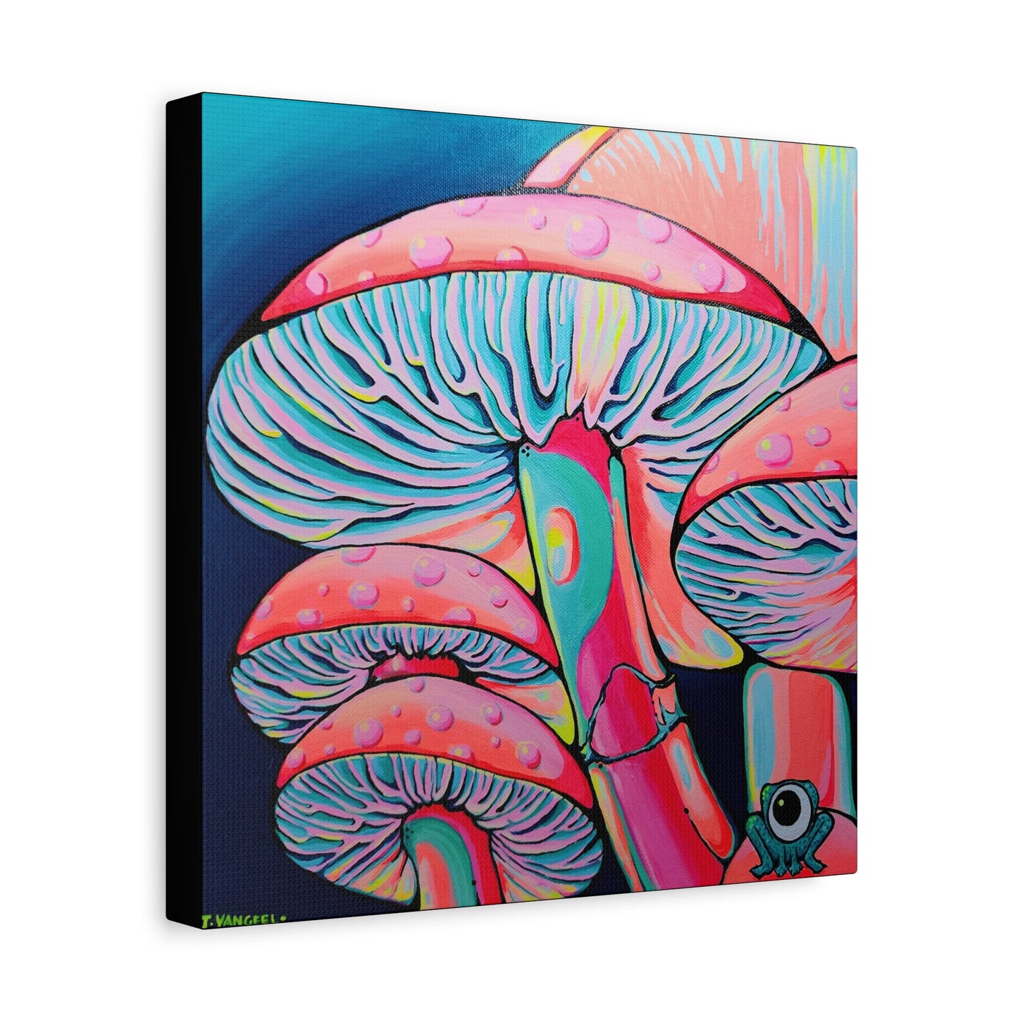 Trippy Mushrooms Canvas Print, Original Artist Design, Home Decor, Wall Art