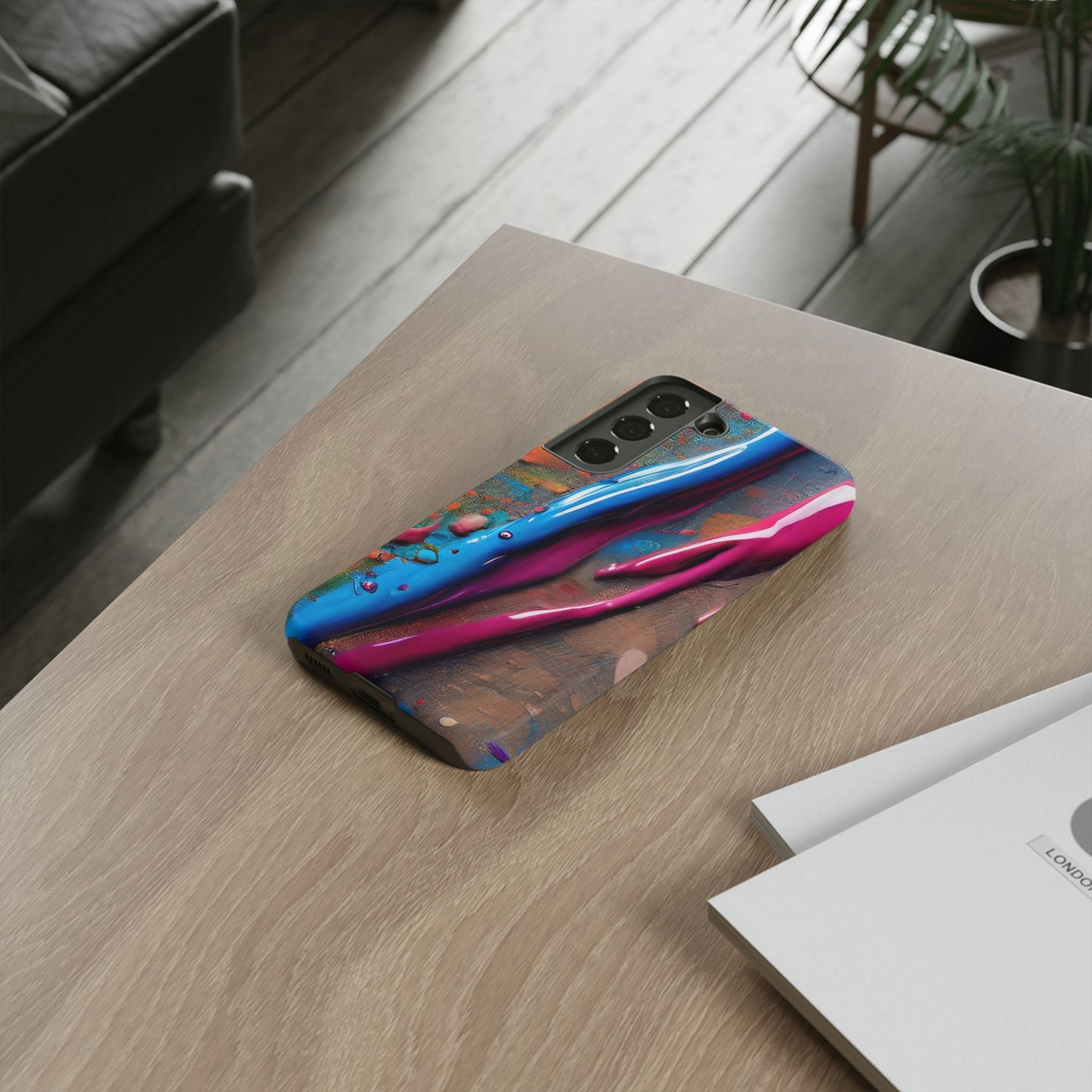 Colorful Artistic Paint Splatter Tough Phone Case