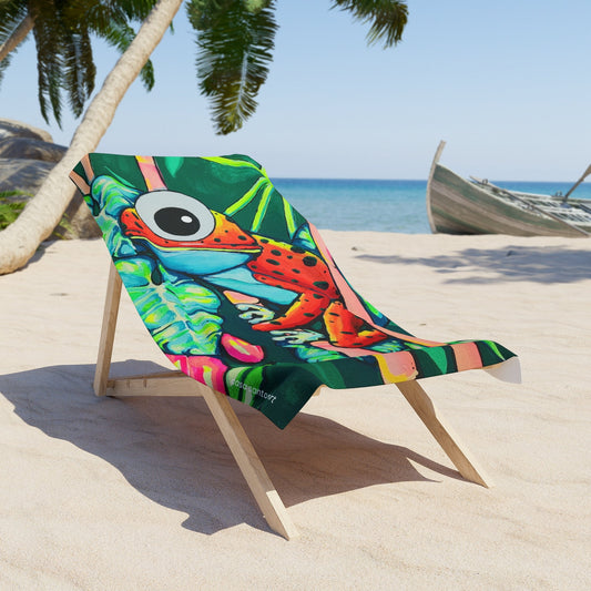 Cyclops Red Frog Beach Towel for Summer Fun and Vacation Essentials
