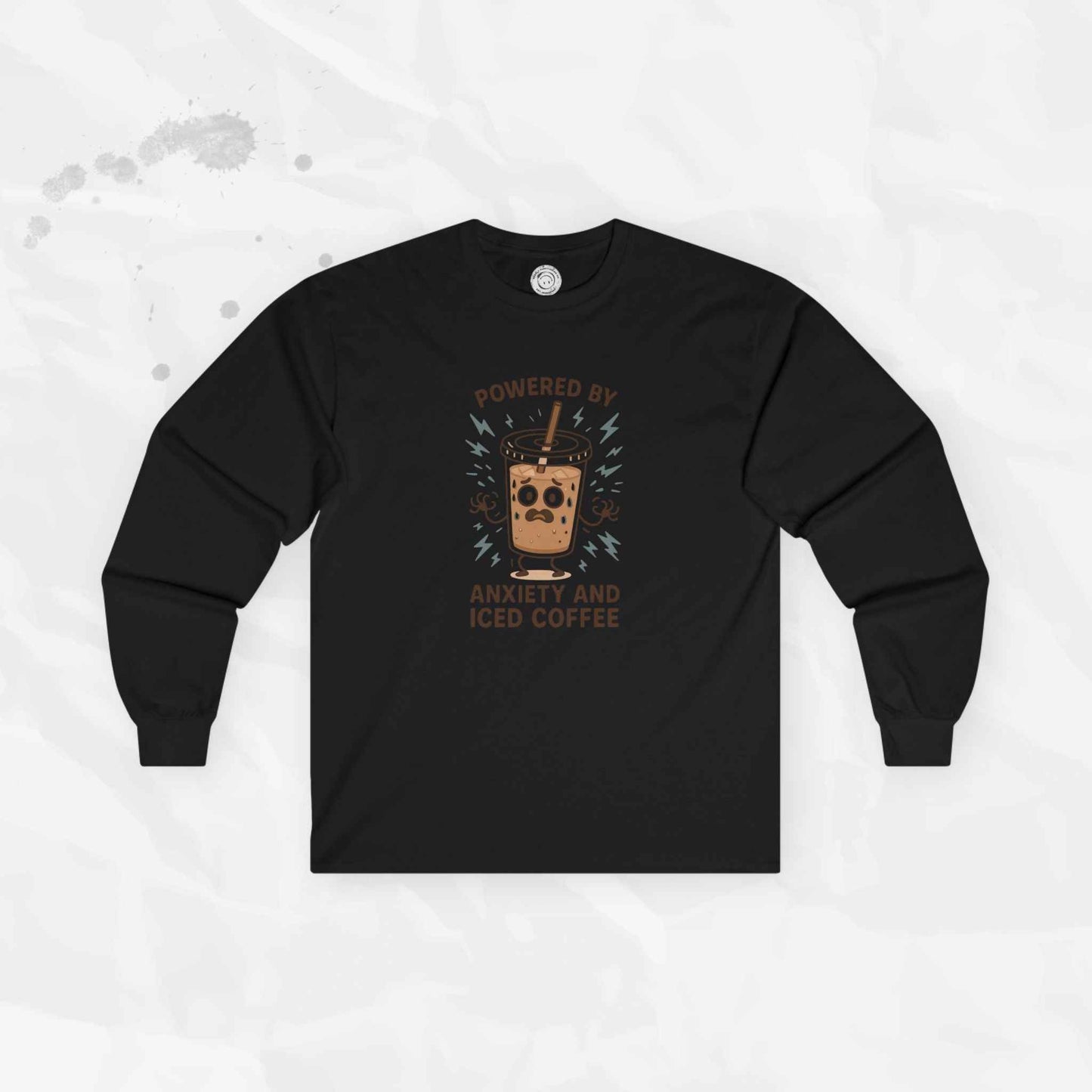 Powered by Anxiety and Iced Coffee - Long Sleeve T-Shirt