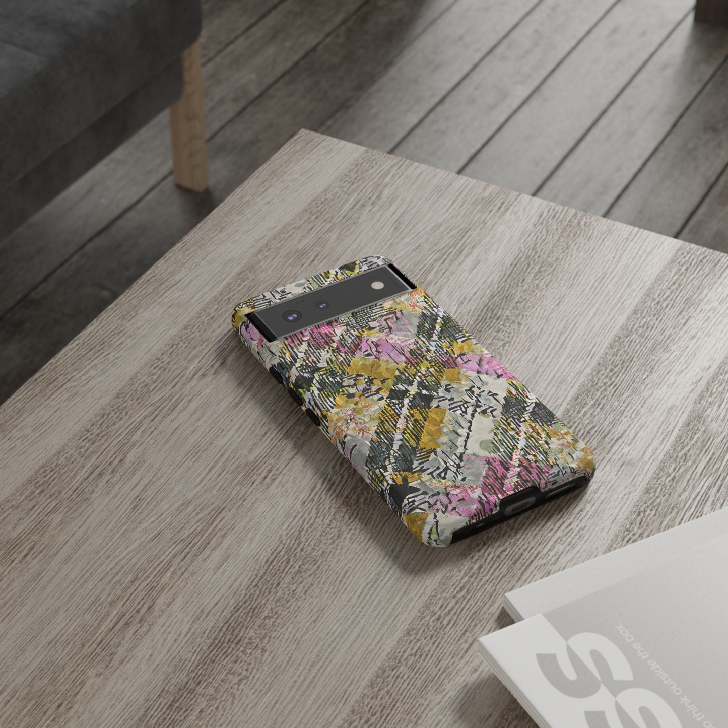 Purple Plaid Floral Artistic Tough Phone Case