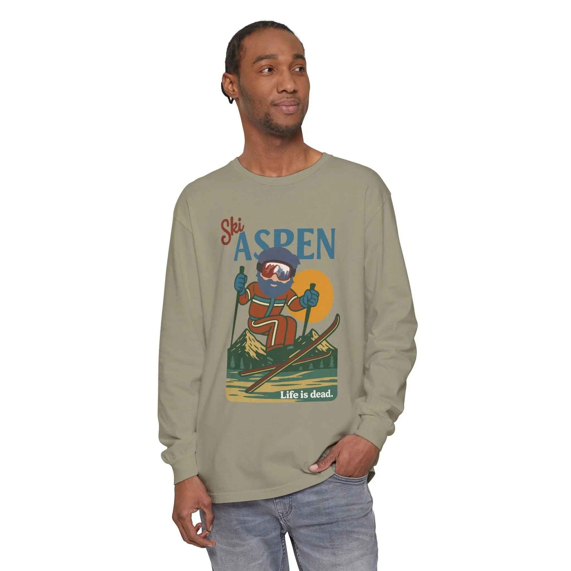 Ski Aspen - Life is dead.® Mountain Collection Garment-Dyed Long Sleeve T-Shirt