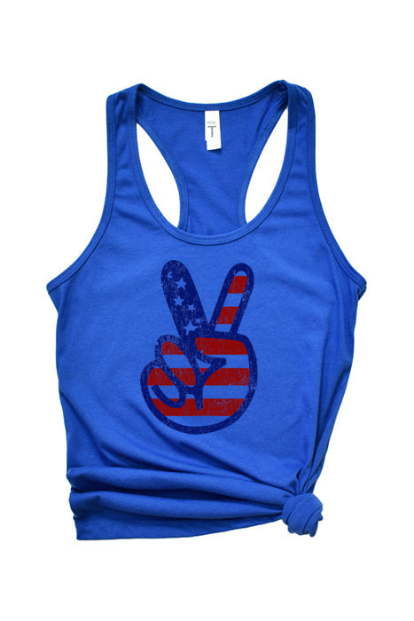American Flag Peace Sign 1883_tank