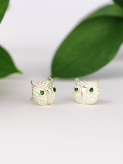 Azia Owl Stud Earrings